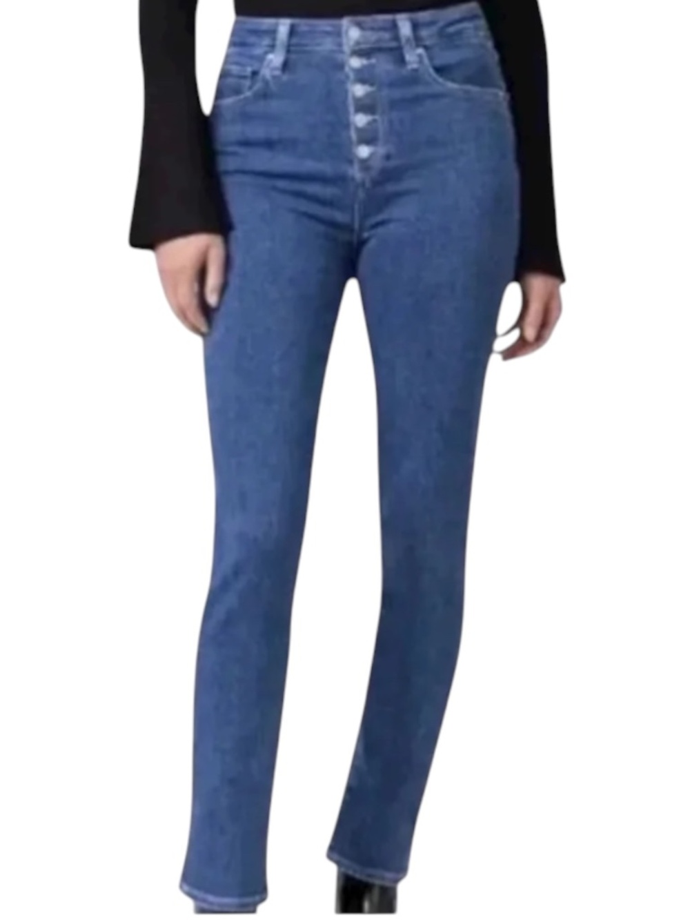 PAIGE Sarah Slim Exposed Button Fly Jeans Imperial Wash Size 24 High Rise